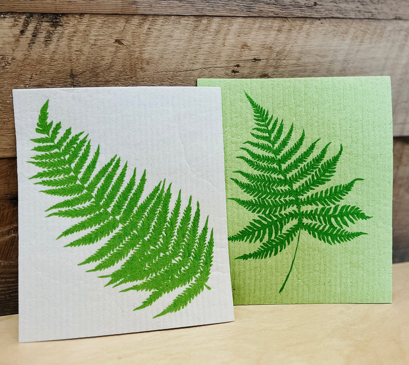 Fern Leaf Dishcloths. Set of 2