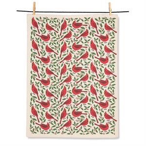 Cardinals and Holly Kitchen Towel