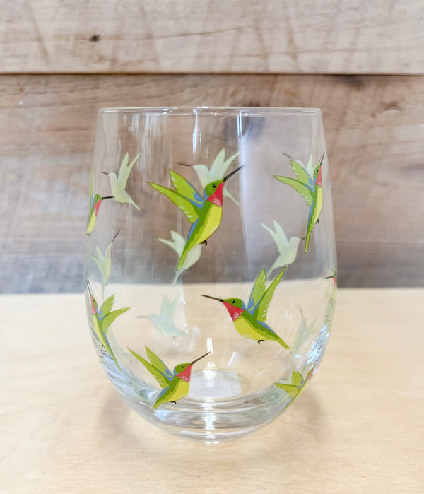 Hummingbird Stemless Wine Glass