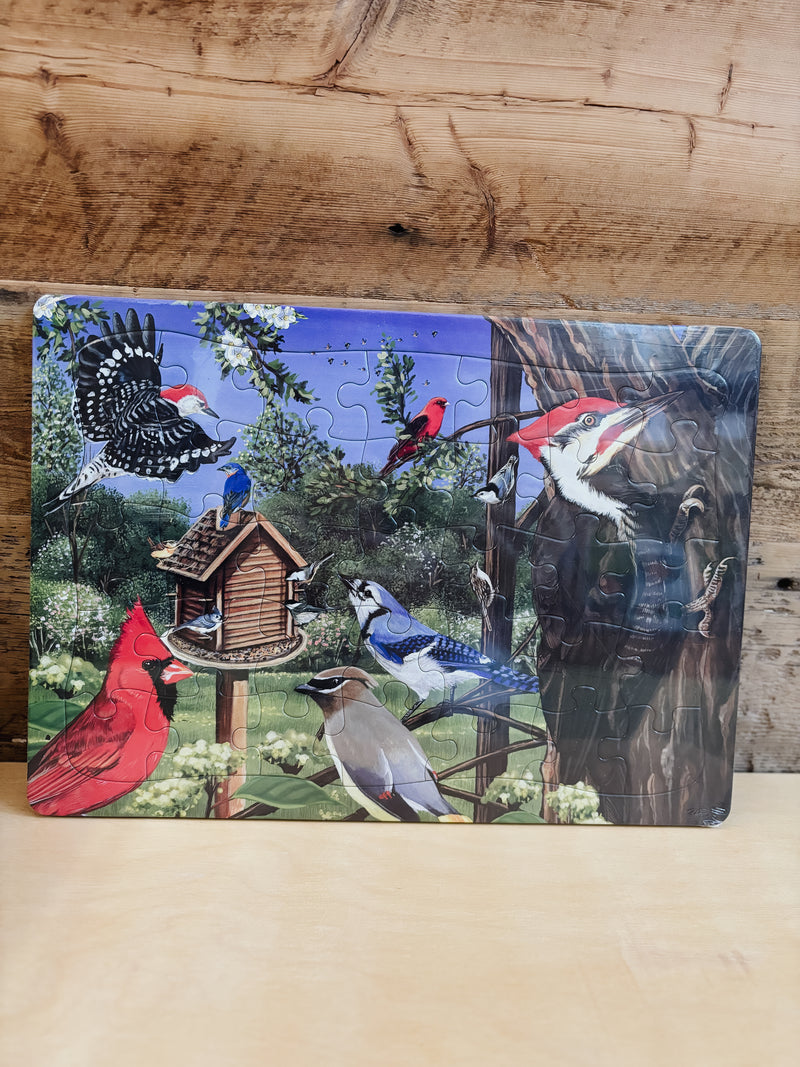 Tray Puzzle - Around the Birdfeeder - 35 pieces