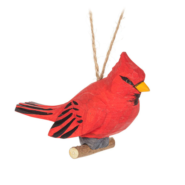 Ornement en bois cardinal