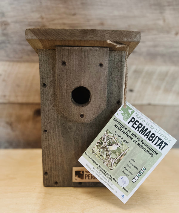 Permabitat - Great Creasted Flycatcher Nest Box