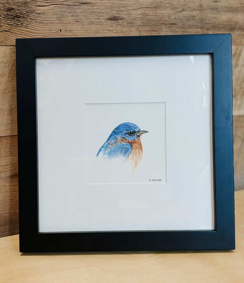 M. Brewer watercolour- Bluebird