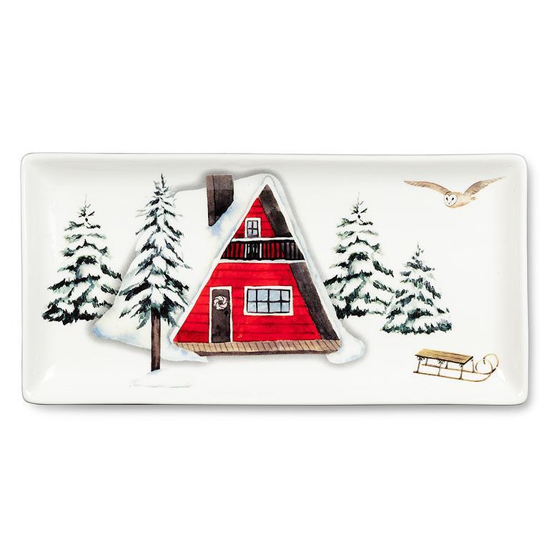 Snowy Owl Cabin Platter