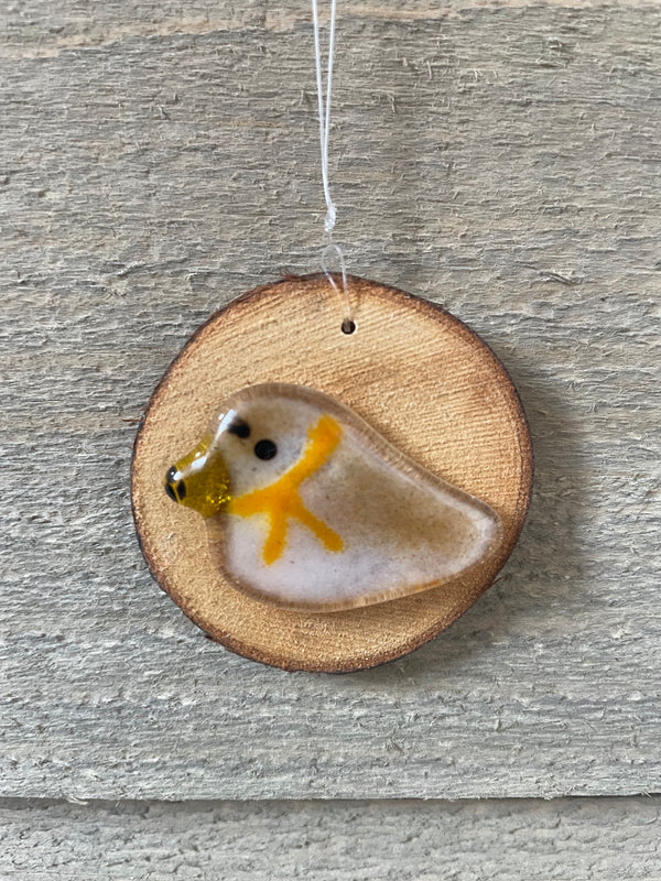 The Glass Bakery - Bird on Slice Plover with Scarf - Hanging