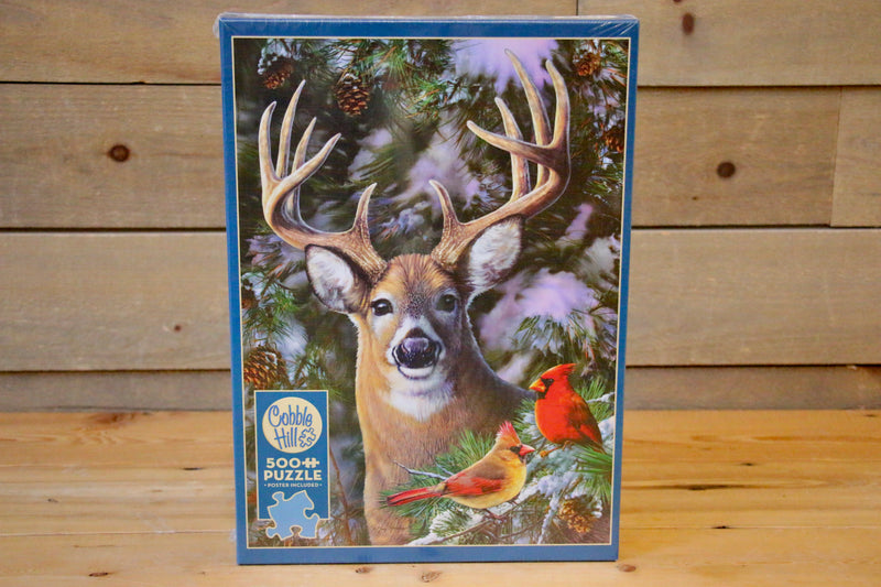 Puzzle - One Deer, Two Cardinals - 500 pieces